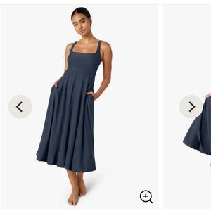 Beyond Yoga Featherweight At the Ready Square Neck Dress - Nocturnal Navy